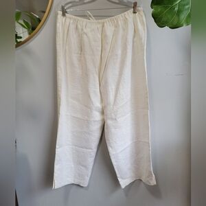 Valerie Stevens 100% Linen white cropped pants XL
